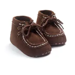 Детская одежда для малышей мальчиков обувь для девочек ткани на шнуровке мягкая подошва обувь 0-18Months S28