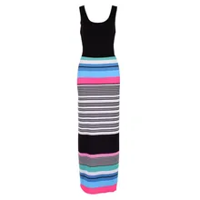Mujeres Sexy Vestido de Verano de Boho Largo Maxi Partido de Tarde Del Vestido de la Playa Vestido de Tirantes Nuevo
