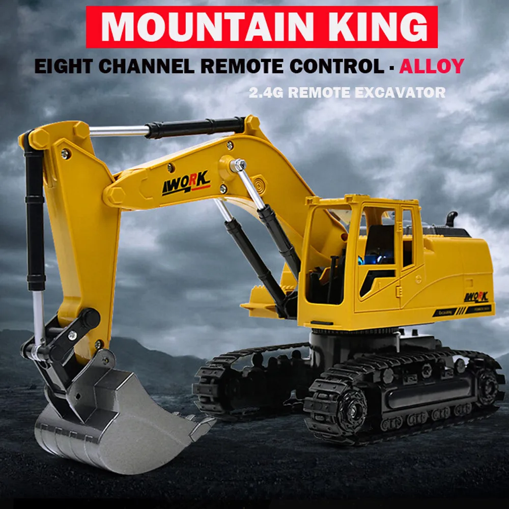 

Heavy Metal Excavator Model Free Wheeler Die Cast Construction Toy 1:24 Scale Drop Shipping new arrival