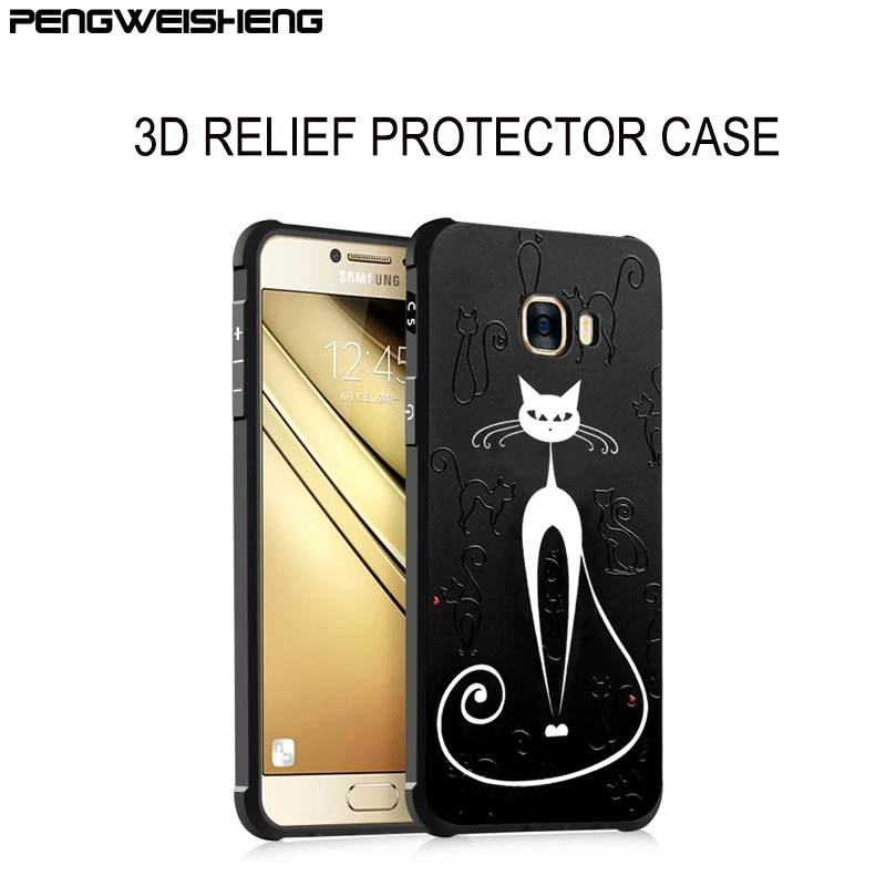 PENGWEISHENG Full Protective Ultra-thin TPU case 3D relief fashion protector for samsung C5 C7 |