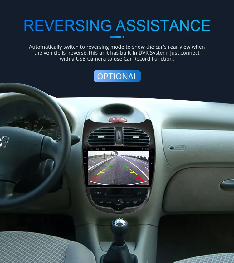 Best LJHANG 9" Android 9.0 Car Radio Multimedia Player For Peugeot 206 2000-2014 2015 2016 GPS Navi 1DIN Auto Stereo HeadUnit WIFI fm 11