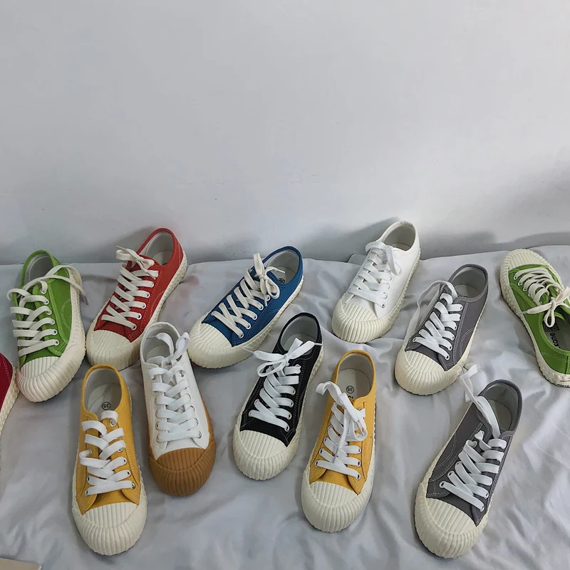 

INS yellow canvas shoes, Yamamoto style, yellow Caramel biscuit shoes, retro Hong Kong style white shoes T-86