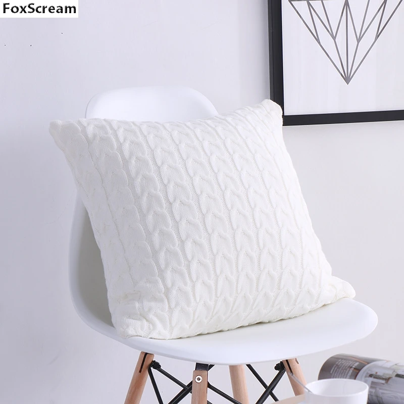 Modern Decorative Pillows Case Pillow Cover Knitted Cushion Cover
