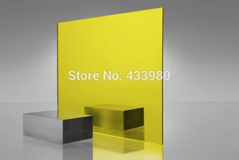 

600mm x 300mm x 3.0mm Acrylic (PMMA) 1-Sided Yellow Mirror