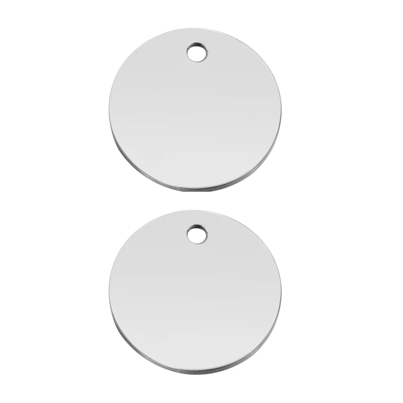2PCs Stainless Steel Round Pet Smooth Tags Customized Pendant Jewelry Findings For Necklace Making DIY Accessories 25mm | Украшения и