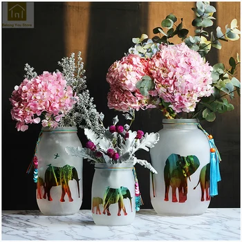 

Modern Glass Vase Animals Creative Terrarium Hydroponic Plant Flower Tabletop Furnishing Articles Wedding Home Deco QAB040