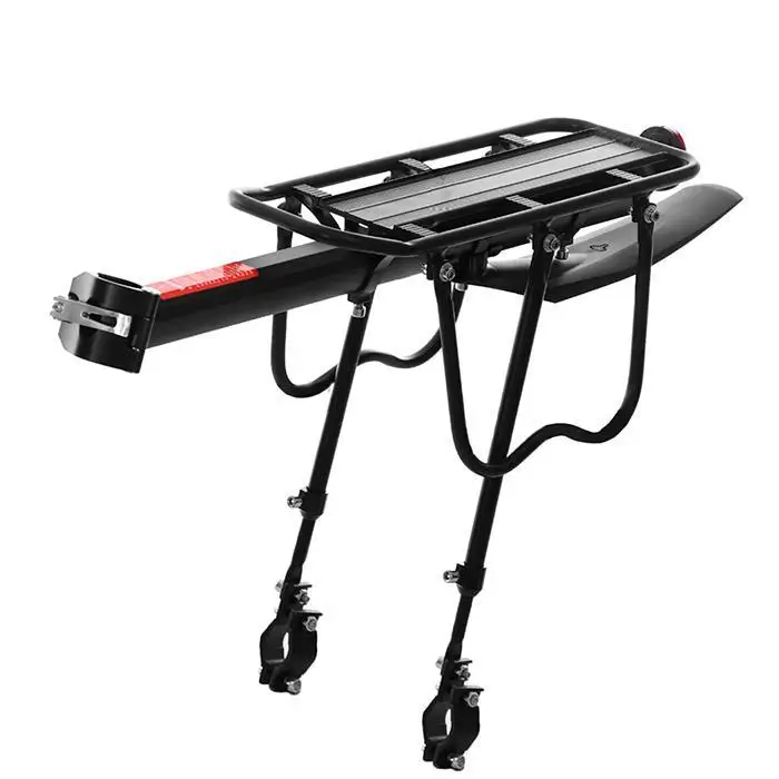 Sale Outdoor Riding Black Aluminum Alloy Bicycle Mountain 35.5 x 14.5cm/14.0 x 5.7inch Bike Luggage Carrier Kit 8