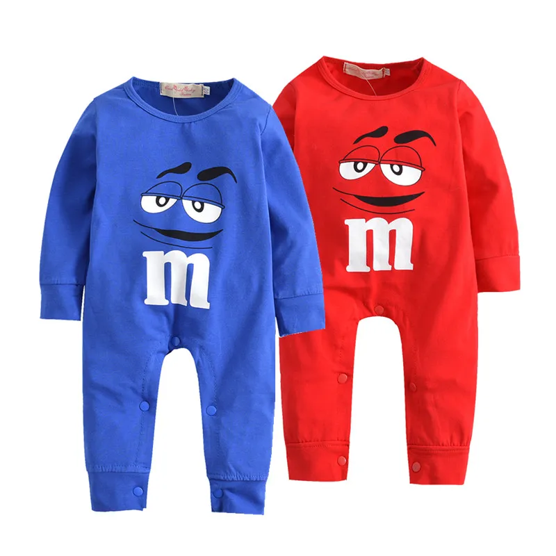 

Newborn Baby Rompers Infant Clothing Blue and Red Long sleeves Cartoon Printing Jumpsuit Newborn Baby Boy Girl Clothes