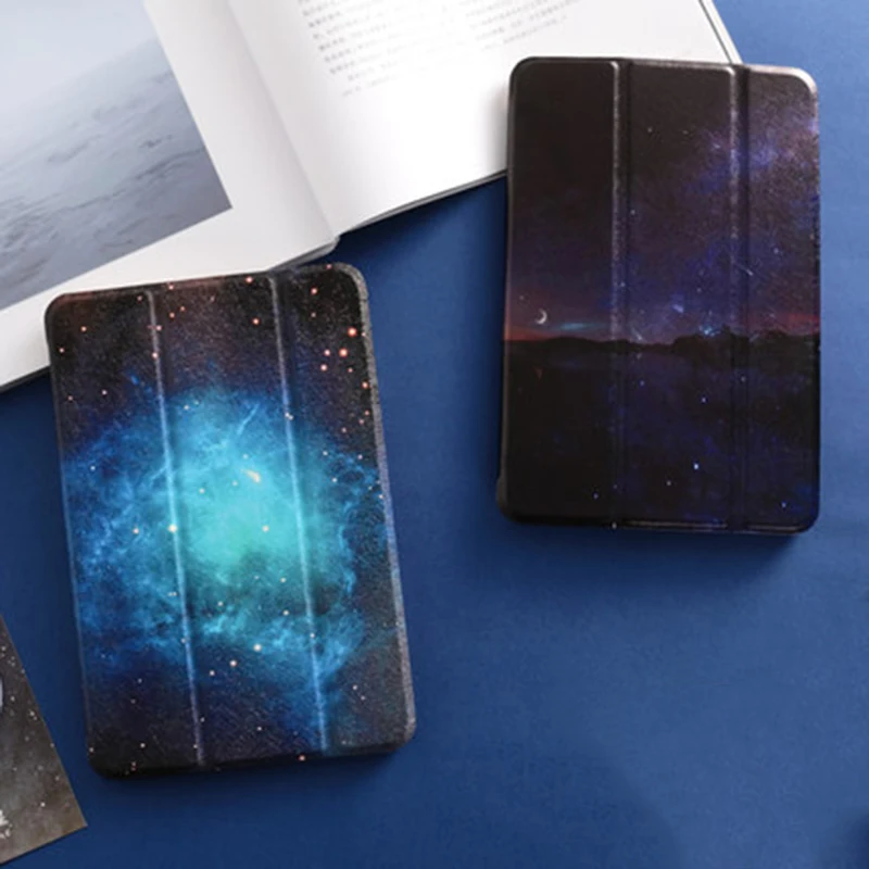 

Tablet Case for ipad mini 1 2 3 4 Black Starry Sky Tri-fold Protective Smart Magnetic Cover for iPad mini1 mini2 mini3 mini4