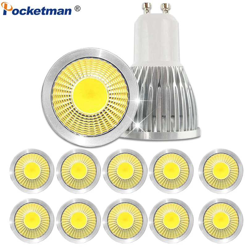 Gu10 Led Dimmable GU10 Spotlight Bulb 15W 10W 7W Cob Sport Light Lamp AC85-265v Lampada 10pcs | Лампы и освещение