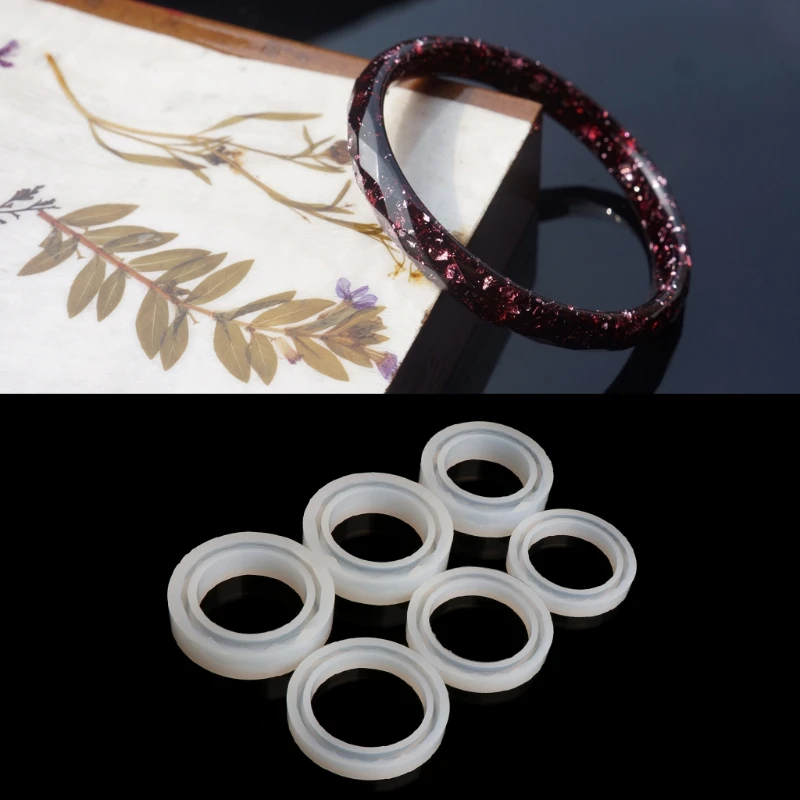

Round Silicone Mold Resin Bracelet Bangle For DIY Jewelry Casting Mould Tools t42