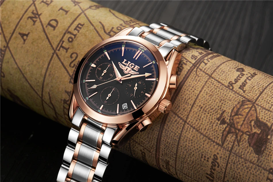 LIGE мужские s часы лучший бренд класса люкс полный стальной часы спортивные кварцевые часы мужские повседневные деловые водонепроницаемые часы Relogio Masculino