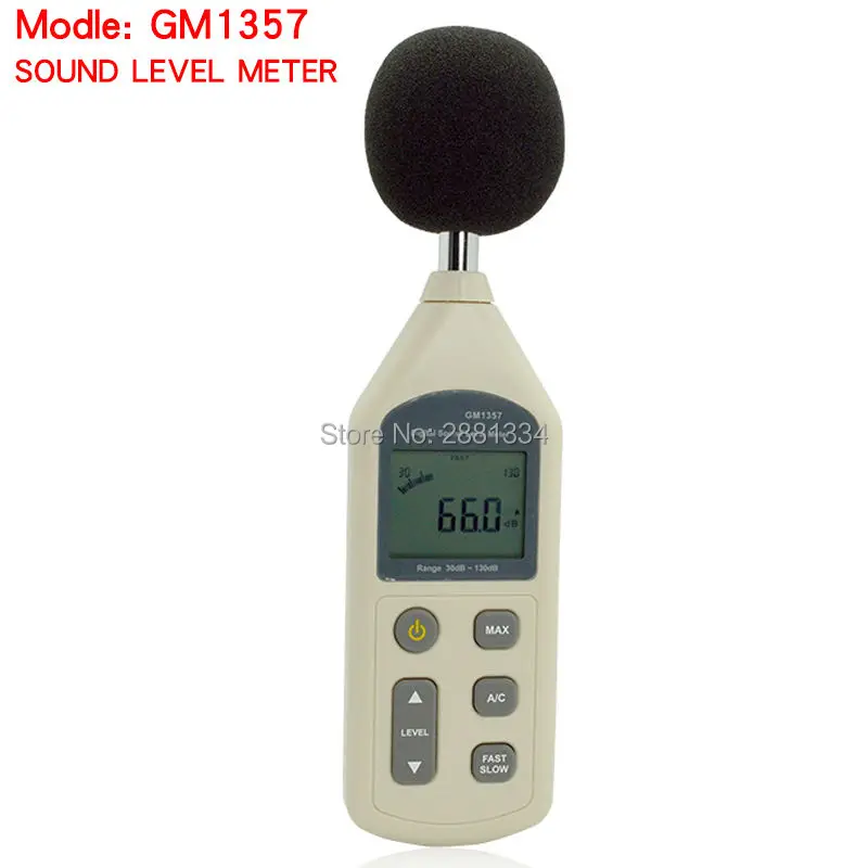 

GM1357 30-130dB Digital Sound Level Meter Noise Tester in decibels LCD AC FASTSLOW dB screen