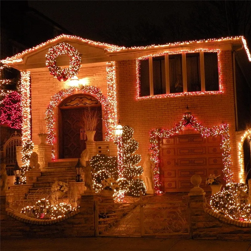 ECLH Outdoor String Lights 5M 10M 20M 30M 50M 100M Led Garland String Fairy Light 8 Mode Christmas Light Holiday Wedding Party