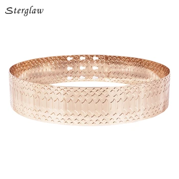 

Hot fashion Gold punk Three dimensional scales metal female belt 2020 designer mirror modeling girdle women belts cintos J029
