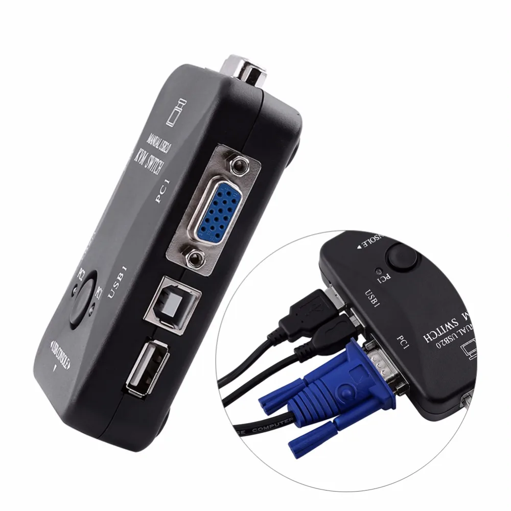 Купить 2 порт USB и разъем VGA для KVM-переключатель коробки и кабели ...