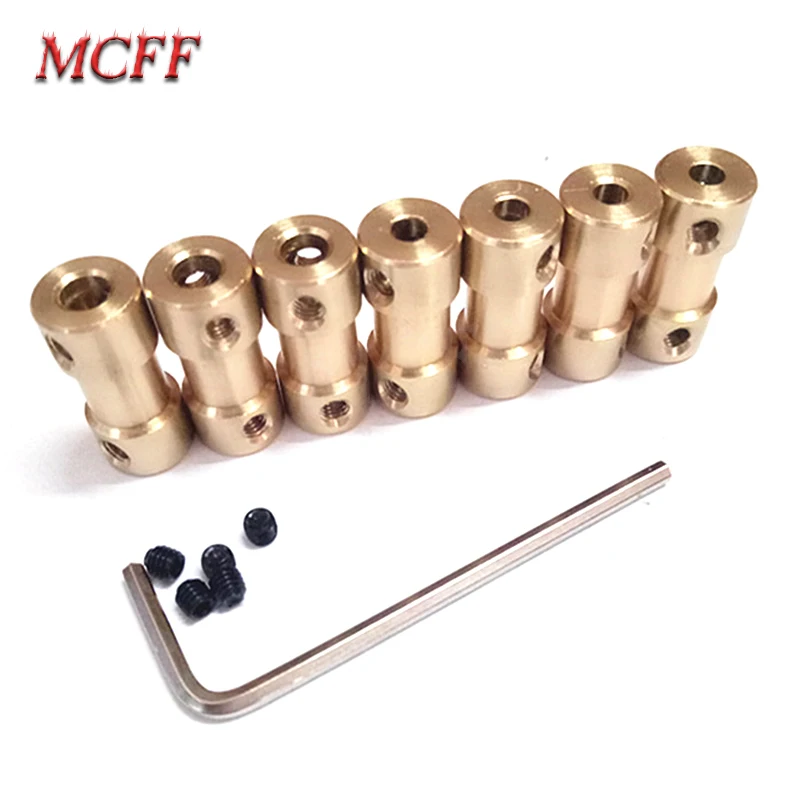 

2/2.3/3/3.17/4/5/6mm Brass Rigid Motor Shaft Coupling Coupler Motor Transmission Connector with Screw Wrench For Model RC Toys