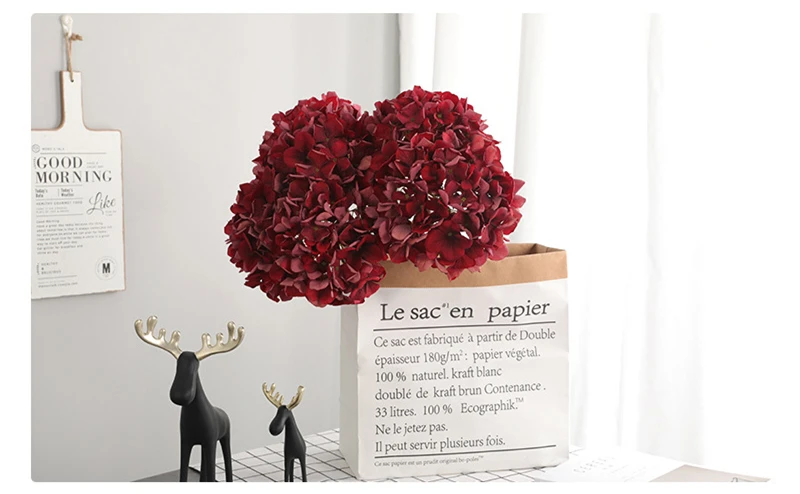 JAROWN Artificial Hydrangea Flowers European Style Retro Dry Hydrangea Simulation Fake Flower Branch Wedding Home Interior Decor (13)