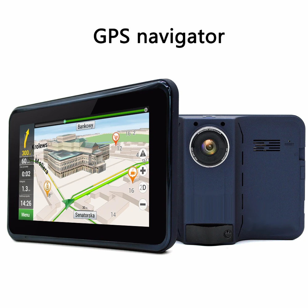 Новый 7 дюймов GPS навигация андроид радар детектор с DVR заднего вида автомобильный