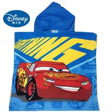 Disney Cartoon McQueen Car Hooded Bath Towel for Beach Pool Swim Shower Boys Girls Children Soft Absortbent Cotton Poncho Towel
