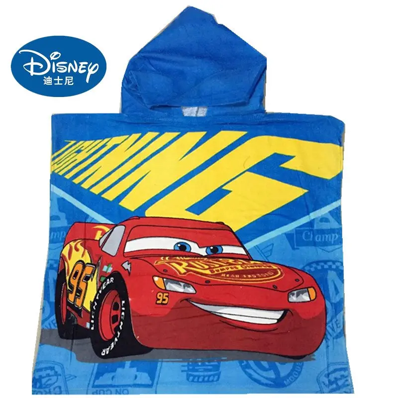 Günstig Disney Cartoon McQueen Auto Mit Kapuze Bad Handtuch für Strand Pool Schwimmen Dusche Jungen Mädchen Kinder Soft Absortbent Baumwolle Poncho Handtuch