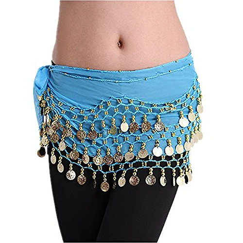 2017 NEW Egypt belly dance skirt costume wear hip wraps golden 128