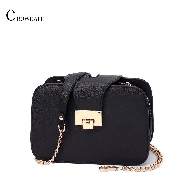 Cena CROWDALE kobiety łańcuch torby na ramię pasek designerskie torebki z klapą kopertówka panie Messenger torby z Met 2019 wiosna New Fashion