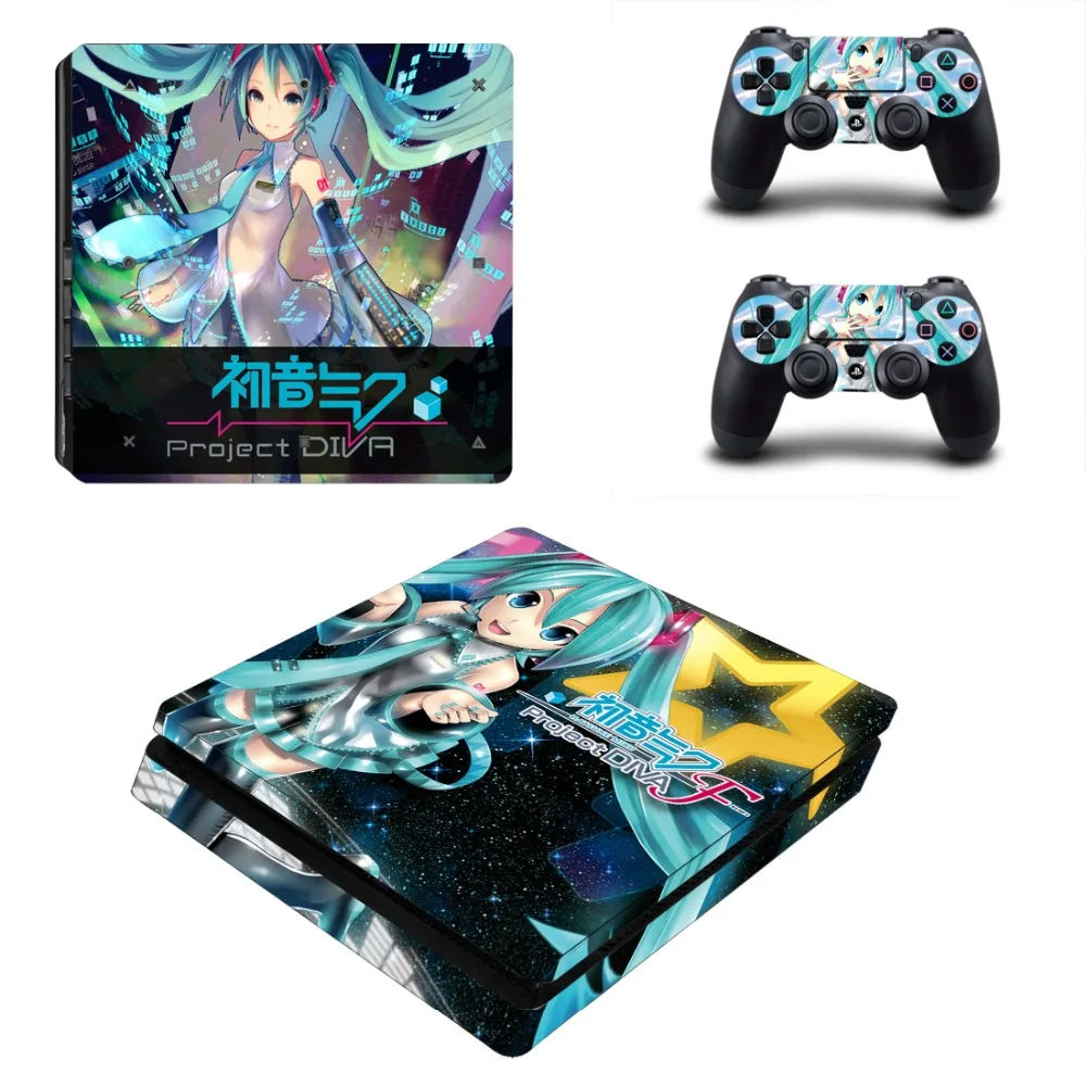 Аниме милая девушка Tokisaki Kurumi Miku Saber PS4 тонкая Наклейка защитная накладка наклейка для PS4 тонкая консоль и контроллер винил