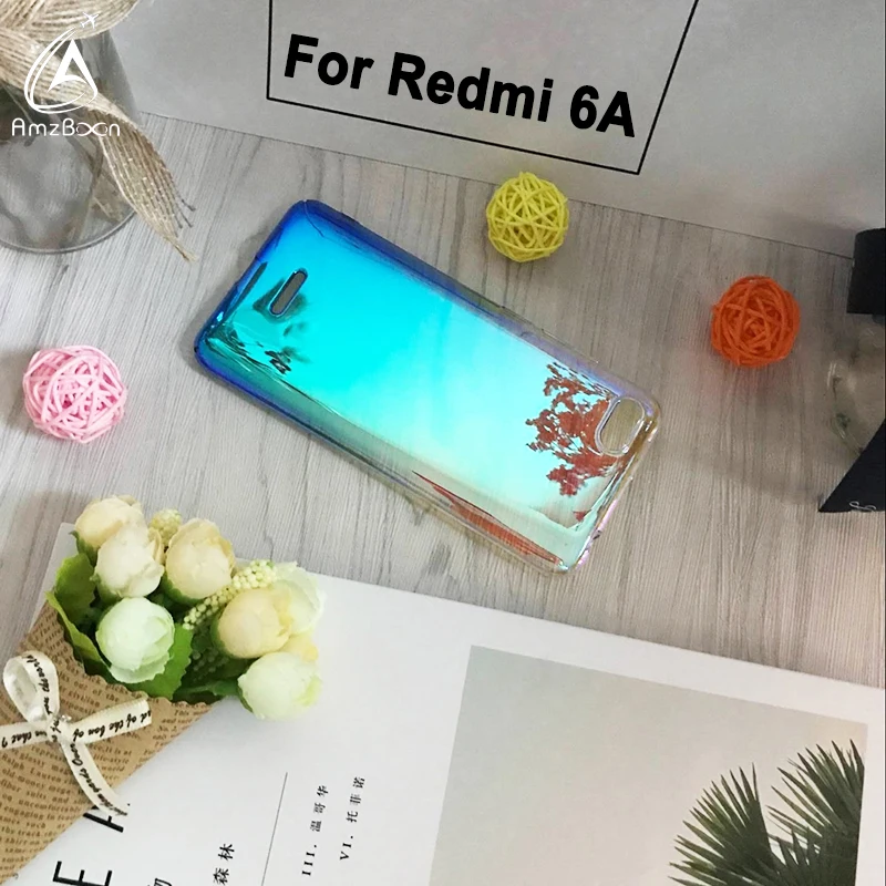 Amzboon Case For Xiaomi Redmi 6A Aurora Gradient Color Transparent Cover Redmi6 Phone case Remi 6Pro Light Slim PC Coque | Мобильные
