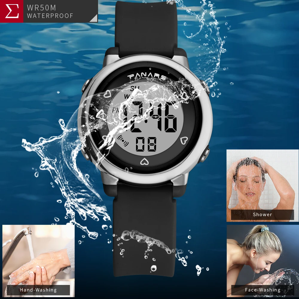 PANARS цифровые часы для девочек и мальчиков Студенческие электронные часы для девочек водонепроницаемые часы для девочек цифровые montre enfant