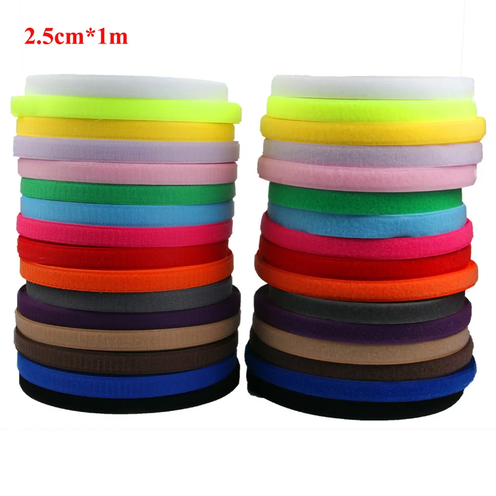 

20mm 2Meters Pair Colorful Hook and Loop Self Adhesive Fastener Strong Tape Strip Sewing Accessories for Clothes Home Decoration