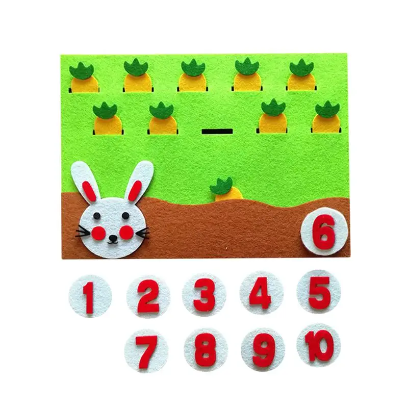 Прекрасный милый войлочный нетканый материал Кролик и морковка соответствующие цифры игрушки ручной работы Детский сад принадлежности Образовательные Подарки