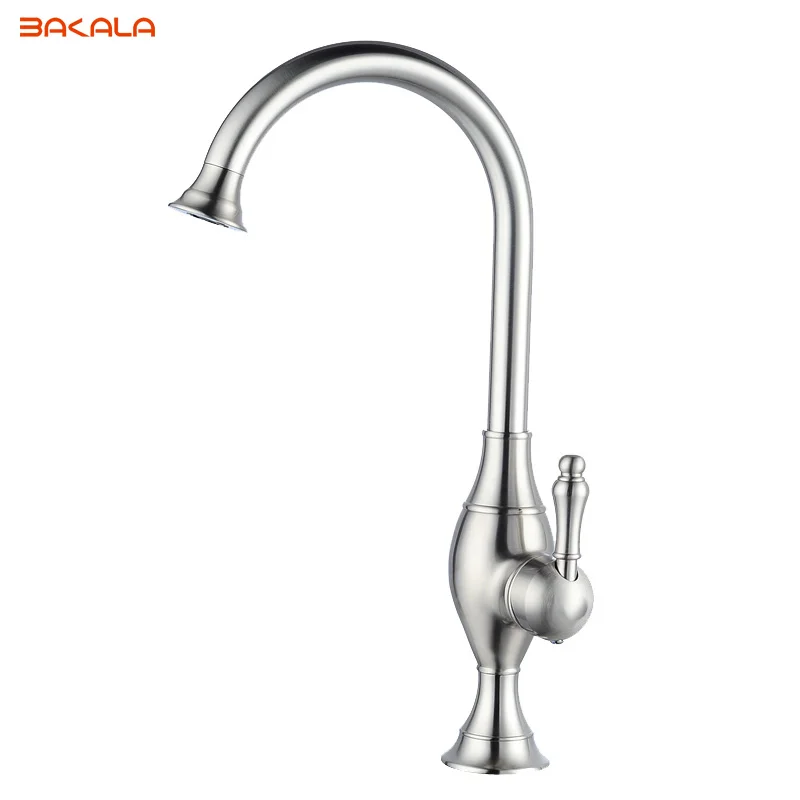 BAKALA kitchen faucet Brushed Nickel Basin Sink mixer tap swivel 360 rotate Hot Cold Brass Faucet Nickel S-180 BAKALA kitchen faucet Brushed Nickel Basin Sink mixer tap swivel 360 rotate Hot Cold Brass Faucet Nickel S-180