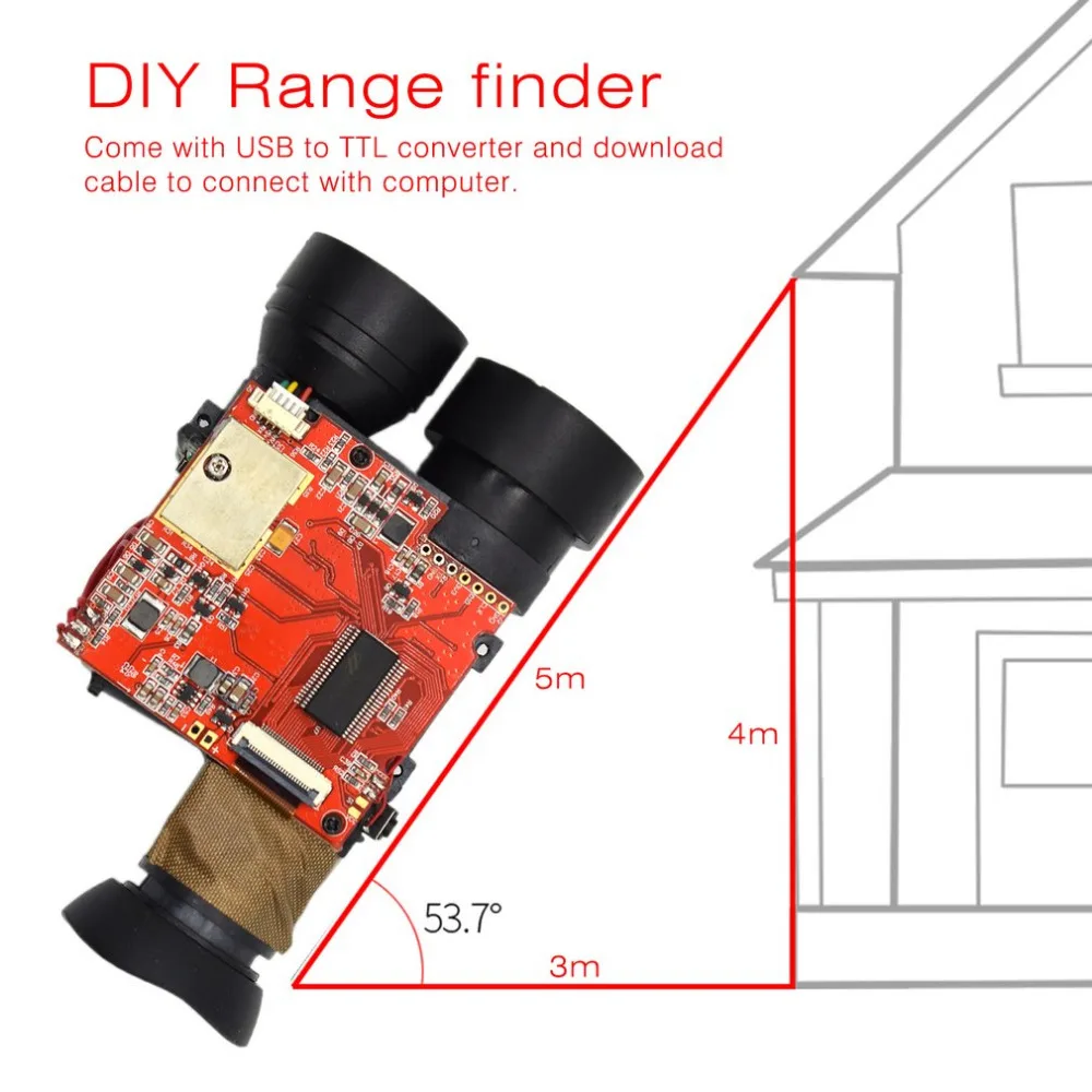 DIY дальномер лазерный дальномер модуль прочный расстояние Скорость конвертер измерения модуль