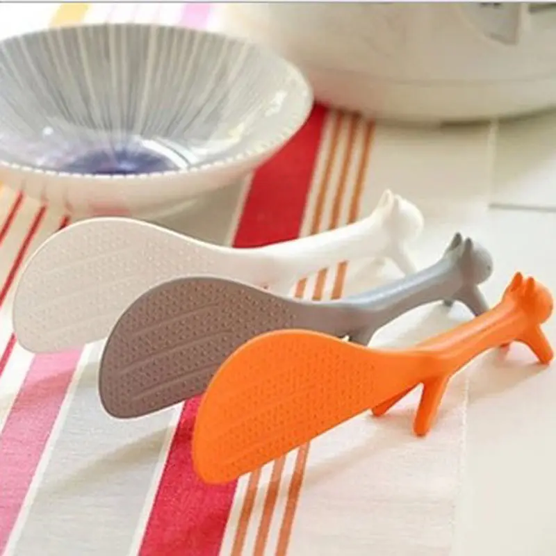 1 PCS Lovely Kitchen Supplie Squirrel Shaped Ladle Non Stick Rice Paddle Meal Spoon