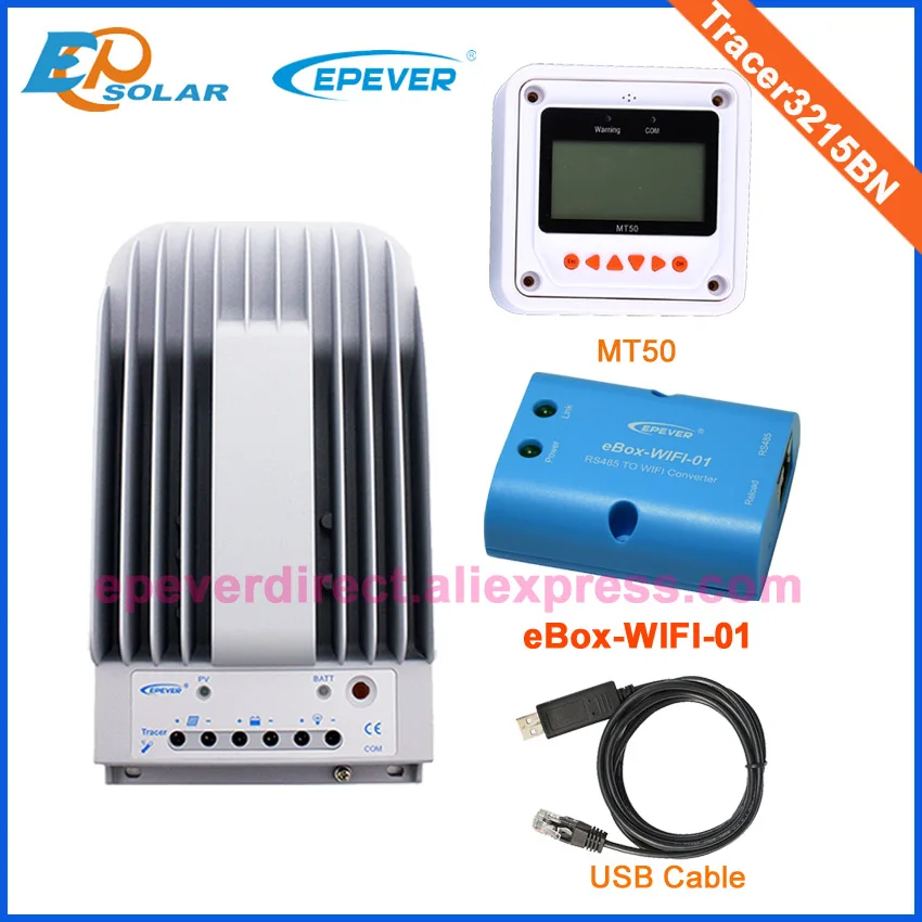 

Battery charge solar controller mppt Tracer3215BN Mav PV input 150v 30A wifi box +USB cable and MT50