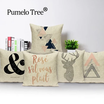 

Geometric deer cushion Simple decorative pillows Dropshipping cushion cover triangle linen cushions home decor pillow cover