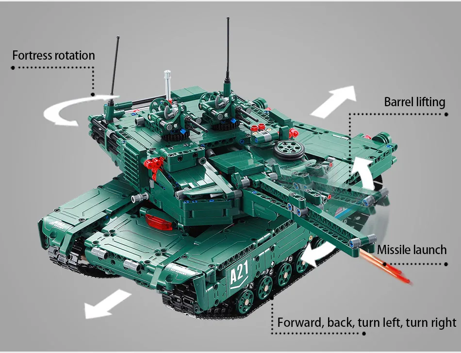Blocos de Construção Brinquedos para Crianças Cada Militar Tanque Modelo Tijolos Carro Controle Remoto Compatível Ww2 Técnica 1498cps rc M1a2 6 blocos de construção tijolos carro controle remoto