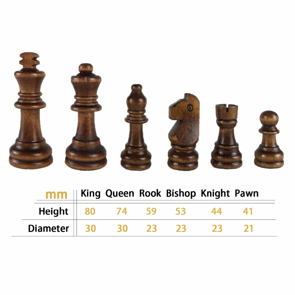 Wooden Chess Pieces King Height 80mm Chess Set High Grade Standard Chessmen Game for International Competitions
