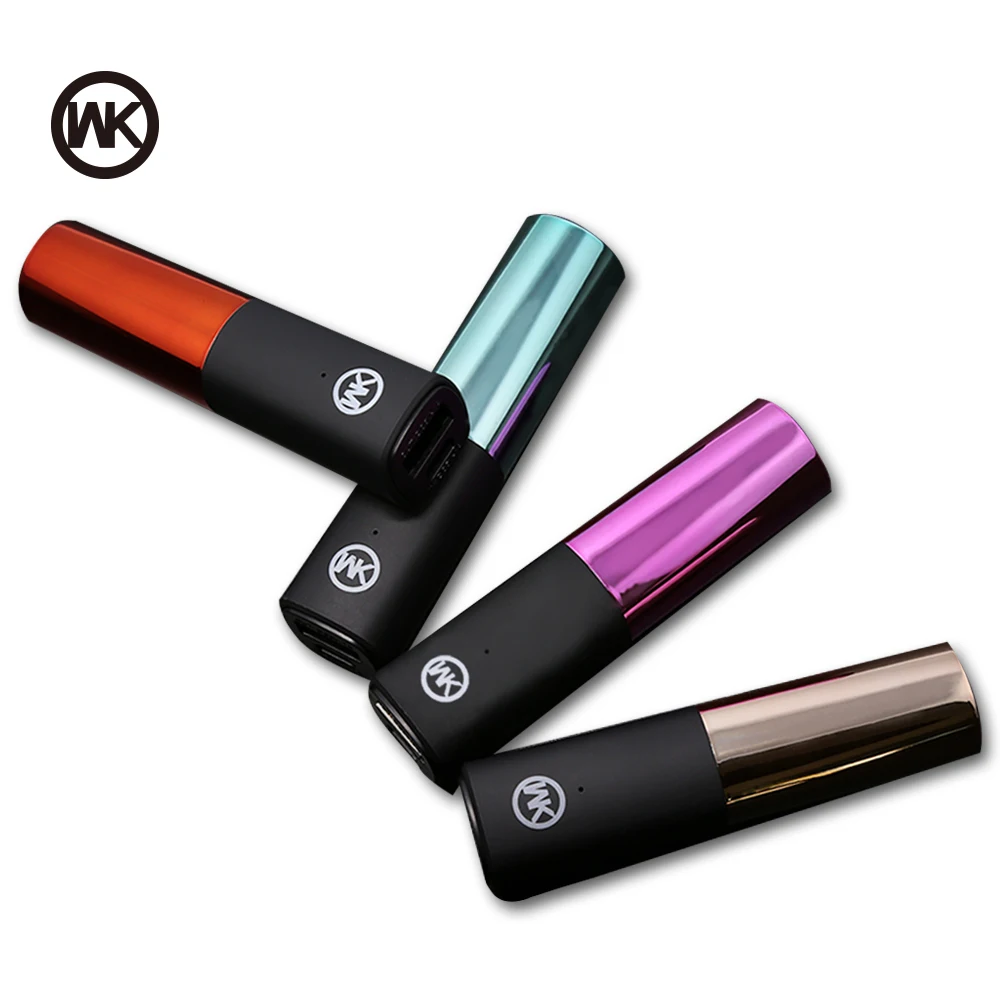 WK Lipstick Mini Power Bank 18650 Powerbank 2400Mah External Battery Portable Charging For iPhone Xiaomi Huawei Samsung Andriod