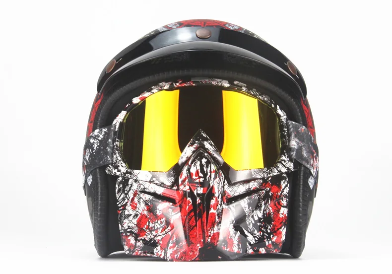 3/4 шлемы moto rcycle с открытым лицом винтажные moto rcycle moto rbike Chopper стиль moto шлем с goggle mask