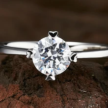 Маленькое каменное крепление 4 зубца 0.3Ct искусственные бриллианты SONA кольцо обручальное подлинное серебро высшей пробы роскошное цветное кольцо для свадьбы