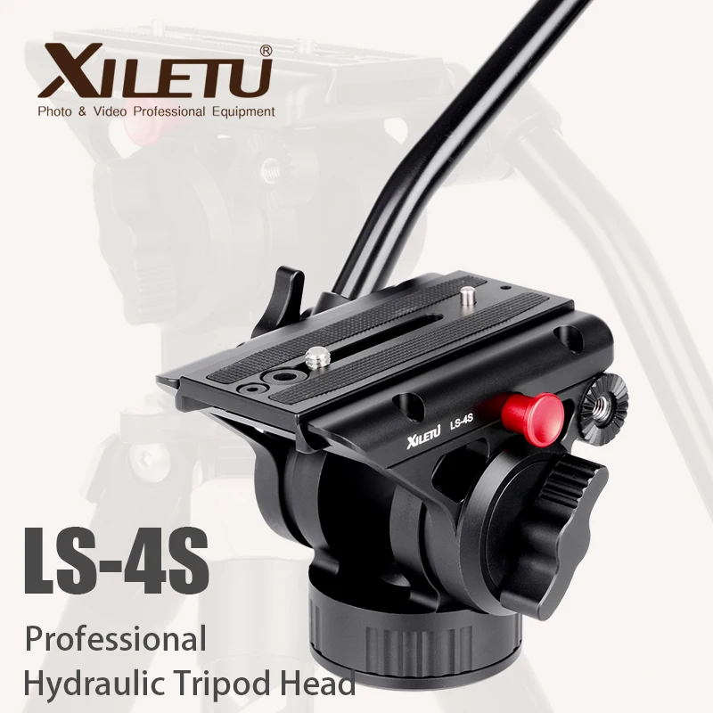 

XILETU LS-4S Handgrip Video Photography Fluid Drag Hydraulic Tripod Head and Quick Release Plate For Manfrotto