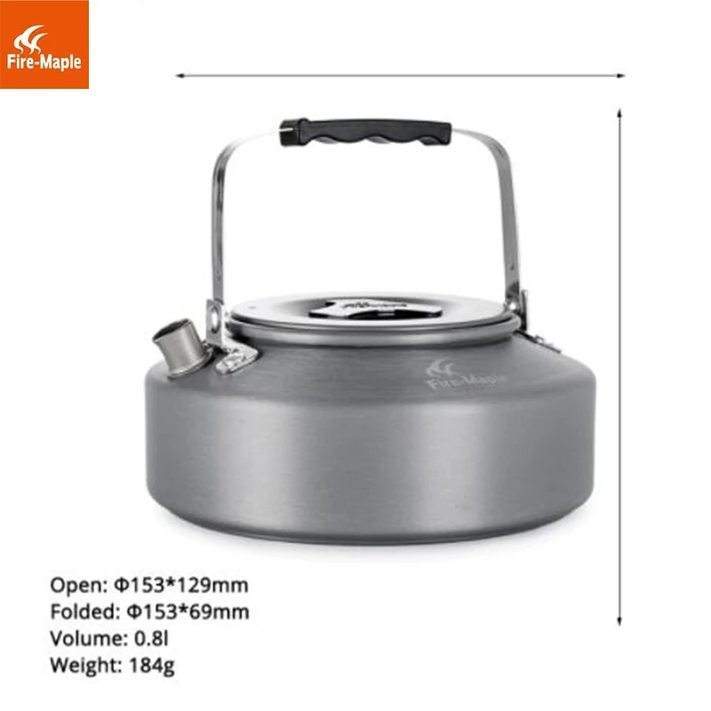 Fuego de arce al aire libre Camping senderismo explorar Picnic botella de agua ultraligero portátil café tetera 0.8L/1.5L