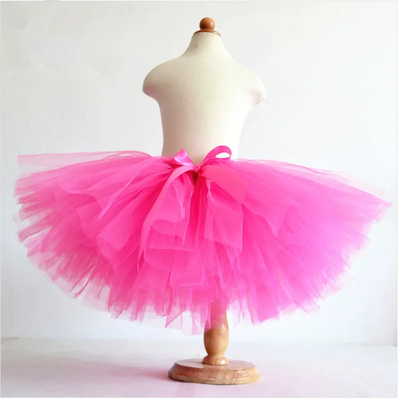 Hot Sale Fluffy 3 Layer Girls Tutu Skirts Baby Kids Tulle Skirt Ballet Rainbow Tutu Children