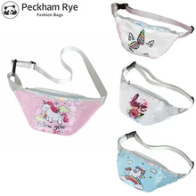 Модная поясная сумка с единорогом для женщин и девочек-подростков; Розовая поясная сумка с блестками; Детские поясные сумки; нагрудная сумка; чехол для телефона