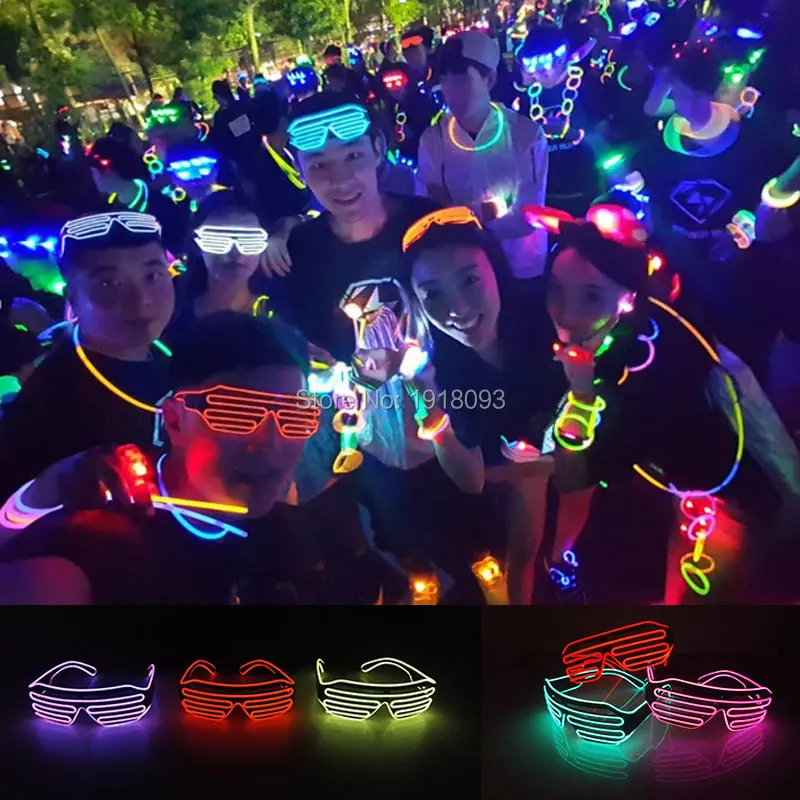 Fontes do Partido do Evento Driver de Som Adereços de Iluminação do Feriado Peças Óculos 5 Estilo Disponível Ativado Light up 10 Fio el 23 prop glasses
