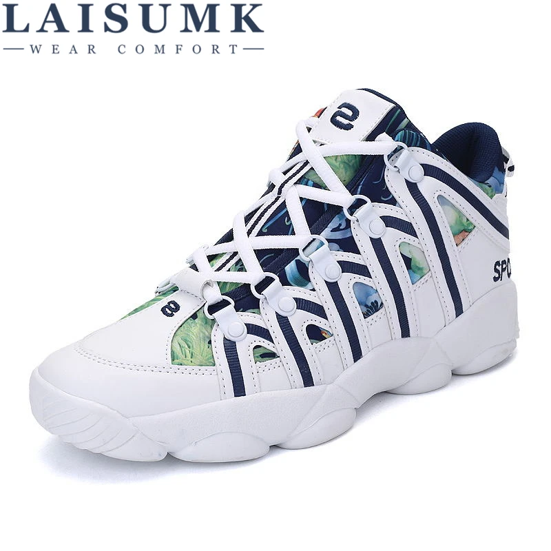 

2019 LAISUMK Men Shoes Adult Breathable Comfortable Lace-up Male Casual Shoes Brand Fashion Sneakers