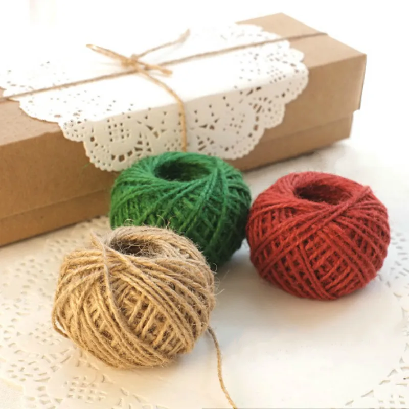 

30 Meters Natural Burlap Hessian Jute Twine Cord Hemp Rope Pack Gift Wrapping Cords Thread DIY Handmade Scrapbooking Craft Decor