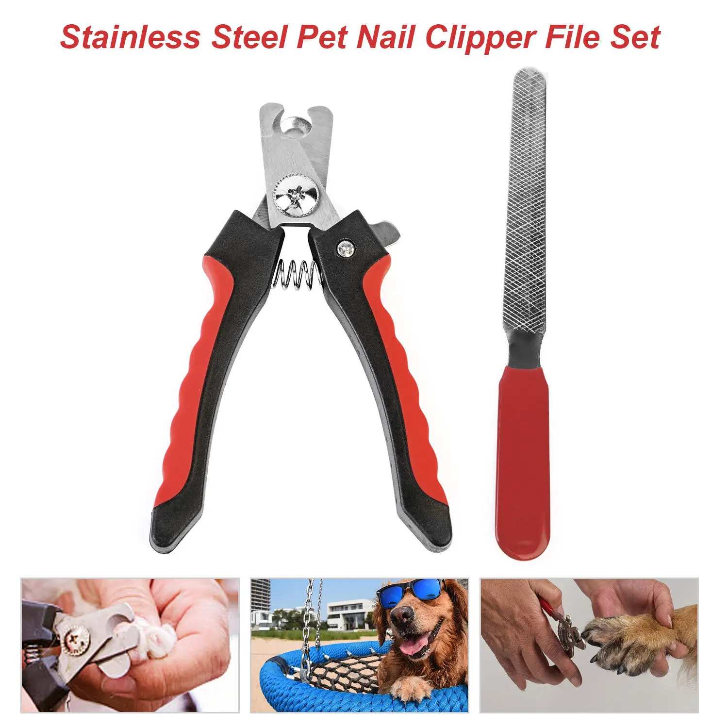 

Professional Pet Cat Dog Nail Clipper Stainless Steel Grooming Scissors Clippers for Animals Dogs Cat Trimmer with Pet Nail File